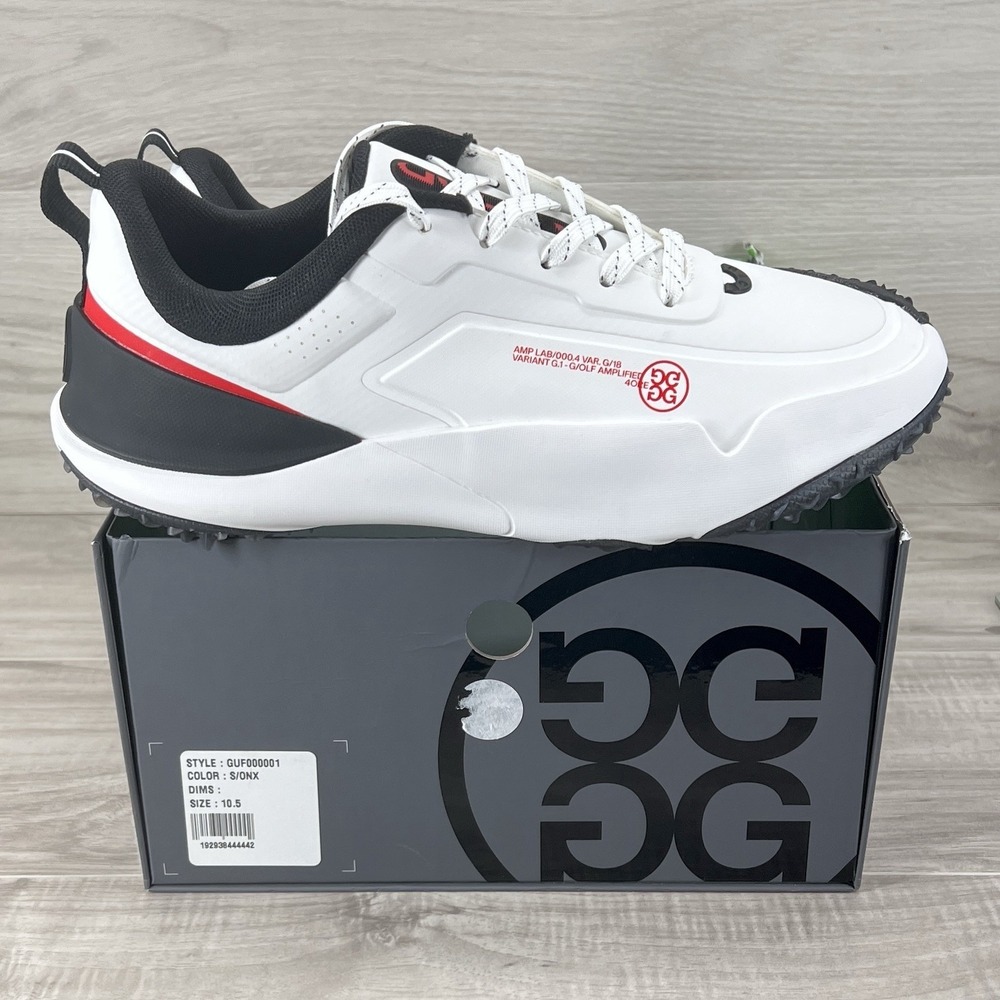 G/FORE G/18 Golf Shoes Spikeless White Snow Onyx Mens Size 10.5
